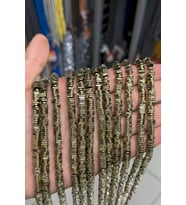 Hematit Taşı Üçgen Kesim Parlak Antik Sarı 6x2mm Doğal Taş Dizi
