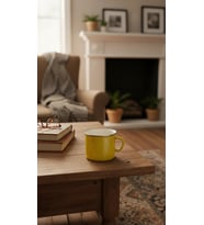 İtalyan Emaye Kupa 10 cm – sarı