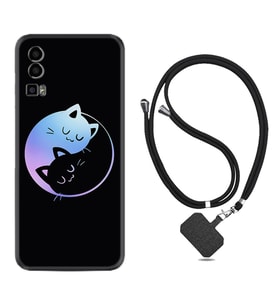 General Mobile Gm 23 Kılıf Silikon Boyun Askılı İpli Desenli Silikon Love Cats 1604