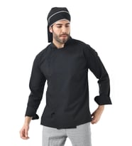 Erkek Likralı Aşçı Ceket - 6403 Siyah Soft