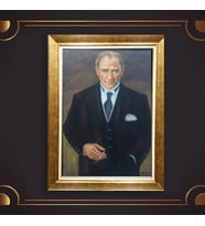 Özel Seri Paspartulu Çerçeveli Atatürk Tablo l159 (Gold)