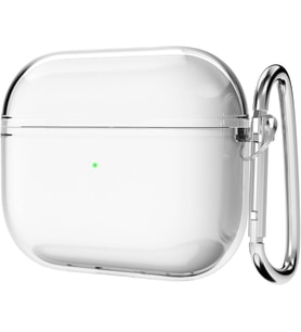 Lexroo Soft Yumuşak Şeffaf Esnek Silikon Airpods 3 ile uyumlu Kulaklık Kılıfı ve Karabina Anahtarlık