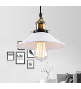 RİOLİGHT METAL BEYAZ ŞAPKALI TEKLİ SARKIT ÇAP:23CM (Siyah)