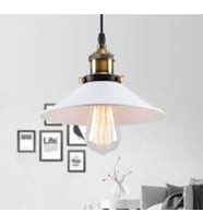 RİOLİGHT METAL BEYAZ ŞAPKALI TEKLİ SARKIT ÇAP:23CM (Siyah)