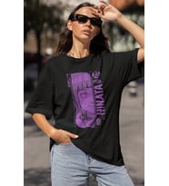 Tasarım Hinata Hyuga Baskılı Unisex Oversize Naruto Anime Dizi Karakter Tişört
