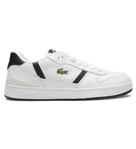 Lacoste T-Clip 225 8 SMA Leather Mens Sneaker Hakiki Deri Günlük Spor Ayakkabı Beyaz Siyah