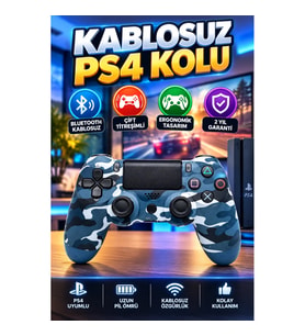 PS4 Uyumlu Bluetooth Kablosuz Gamepad – Çift Titreşimli Ergonomik Oyun Kolu