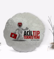 BK Gift Kişiye Özel İsimli Acil Tıp Teknisyeni Tasarımlı Dekoratif Kırlent Yastık-1