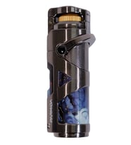 Parmida Tek Torch Pürmüz Gunmetal-Mavi Desenli Metal Puro Çakmağı
