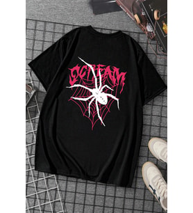 Scream Baskılı Unisex Oversize Tshirt (Siyah)