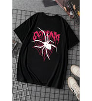 Scream Baskılı Unisex Oversize Tshirt (Siyah)