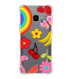 PrintiFy Samsung Galaxy S9 Uyumlu Water Color 5 Baskılı Şeffaf Köşe Korumalı Antişok Kılıf