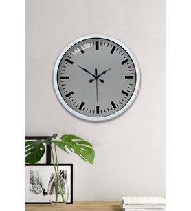 River World Duvar Saati 40 cm  Modern Metal Beyaz