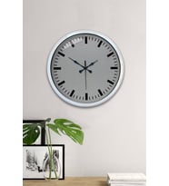 River World Duvar Saati 40 cm  Modern Metal Beyaz