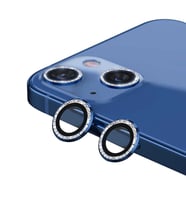 Apple iPhone 13 CL-06 Renkli Taşlı Kamera Lens Koruyucu (Mavi)