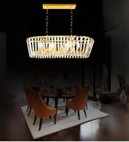 Serenne Yemek Masası Taşlı Avize (Gold)