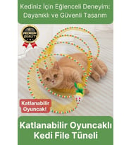 Özel Tasarım Yer Kaplamaz Taşınabilir Hafif Eğlendiren Komik Oyuncaklı Katlanabilir Kedi File Tüneli