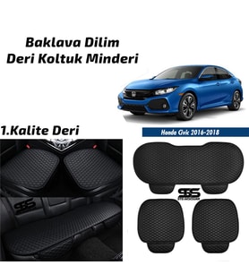 Honda Civic Fc5 2016-2020 Siyah Deri Oto Koltuk Minderi