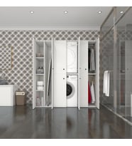 Kenzlife çamaşır-kurutma makinesi dolabı ve giysi dolabı suyuti sol byz 180*170*60  banyo (Beyaz)