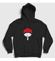 Presmono Unisex Siyah Uchiha Clan Anime Naruto Kapüşonlu Sweatshirt 134518tt