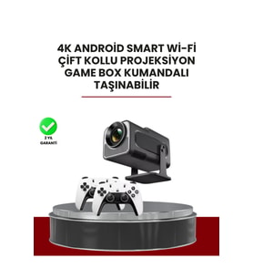 Taşınabilir Full HD Projektör, 8GB Hafıza ve 1GB RAM ile mükemmel görüntü