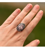 Pembe Kuvars Taşı Yüzük - Ayarlamalı