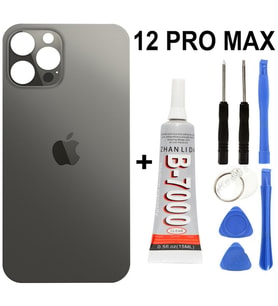 iPhone Uyumlu 12 Pro Max Arka Batarya Pil Kapağı +yapıştırıcı +tamir Set - Gold