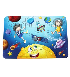 Ahşap Uzay Puzzle - Bebekleri İçin Puzzle - Ahşap Yapboz Oyuncak - Oyuncak Yap-boz - 24 Parça Puzzle
