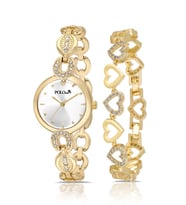 Polo Air Vintage Kadın Kol Saati Ve Kalp Bileklik Kombin Gold Renk PL-1619B1