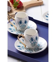 İznik 6 Kişilik Kahve Fincan Takımı 90 ml (Beyaz)