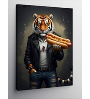 Kanvas Tablo Hotdog Tutan Kaplan