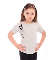 Toontoy Kız Bebek Varaklı Kelebek Baskılı Tişört (Yeşil)