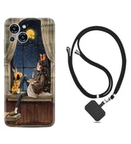 Reeder S23 Max Pro Kılıf Resimli Boyun Askılı İpli Desenli Silikon Dog And Girl 1358