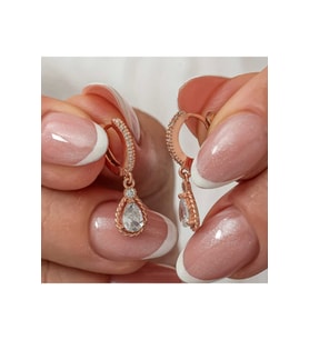 Gümüş Sallantılı Rose Damla Kadın Küpe CSR2185725