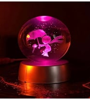 Led Işıklı Renk Değiştiren Şemsiyeli Prens Kar Küresi Gece Lambası (Neon Pembe)