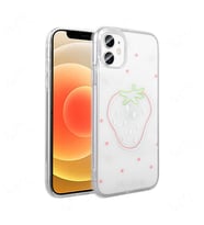 iPhone 11 Kılıf Şeffaf Figürlü Folk Sert Kılıf Çilek