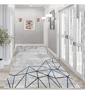 Rovigo Home Dijital Baskı Yıkanabilir Kaymaz Taban Salon Halısı Ve Yolluk RV014-FNL268 (Gri)