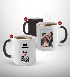 BK Gift Kişiye Özel Babalar Günü Hediyesi Fotoğraflı Sihirli Kupa Bardak-18 (Beyaz)