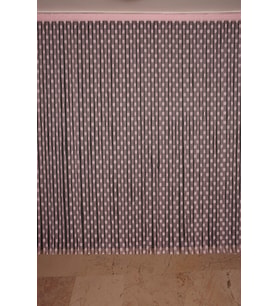 PUANLI MODEL PEMBE RENK İP PERDE HAZIR DÜĞMELERİ DİKİLMİŞ İP PERDE 300*270 cm