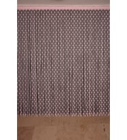 PUANLI MODEL PEMBE RENK İP PERDE HAZIR DÜĞMELERİ DİKİLMİŞ İP PERDE 300*270 cm