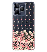 Realme C53 Uyumlu Çiçek Desenli Şeffaf Telefon Kılıfı