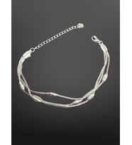 Gümüş Renk Çoklu Zincir Parlak 316L Çelik Kadın Bileklik  Minimalist ve Modern