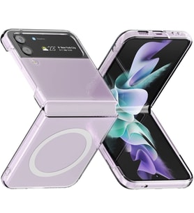 Samsung Galaxy Z Flip 3 Kılıf Magsafe Wireless Kablosuz Şarj Uyumlu Manyetik Şeffaf Kapak