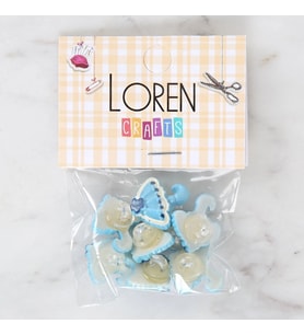 Loren Crafts Bebe Mavi 8'li Düğme - 3010