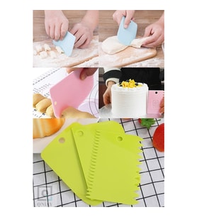 3lü Set Hamur Kesme Ve Kazıma Aparatı Hamur Pasta Şekillendirici