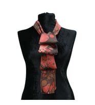 e38 EL İŞÇİLİĞİ KADIN RENKLİ EBRU FULAR 167*33 cm - F0019