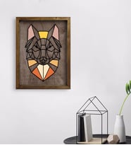 BK Home Kurt Tasarımlı Doğal Masif Ahşap Çerçeveli Tablo 45x65cm-2