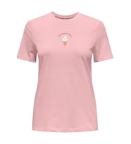 Only ONLFOODIE REG S/S TOP BOX JRS Pembe Kadın T-Shirt 15316728