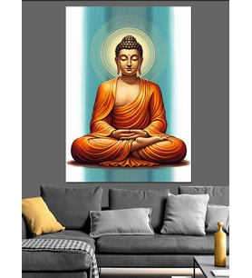 Buda Heykeli Zen Huzur Dekoratif Kanvas - Mdf Ahşap Tablo
