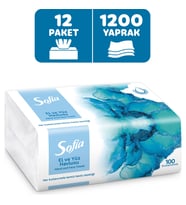 Sofia El ve Yüz Havlusu 100’LÜ x 12 Paket